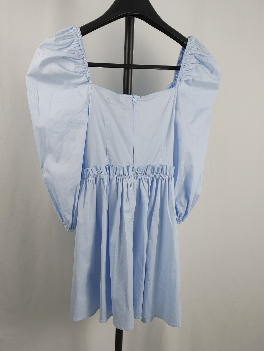 Cider Light Blue Puff Sleeve Babydoll Mini Dress NWT Women's Large - Picture 10 of 14